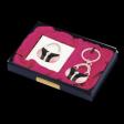 Glamorous Pink Handbag Keyring and compact mirror Gift Set